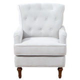 Chenille Tufted Upholstered Rolled Back Accent Chair
