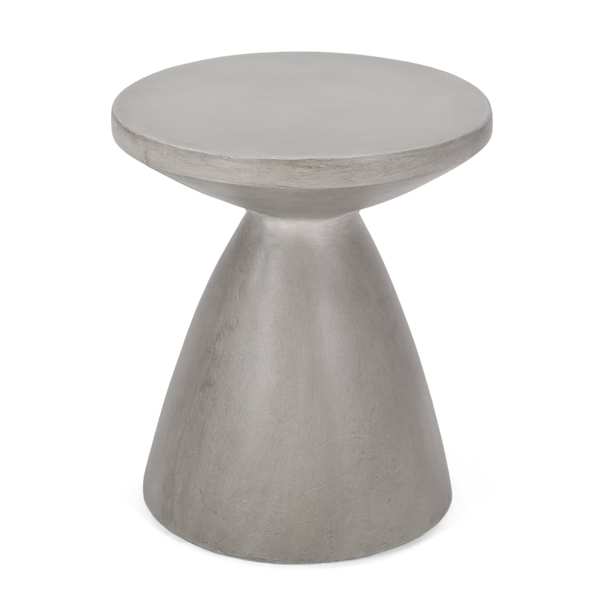 Modern Outdoor Lightweight Concrete Side Table with Hourglass Design