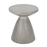 Modern Outdoor Lightweight Concrete Side Table with Hourglass Design