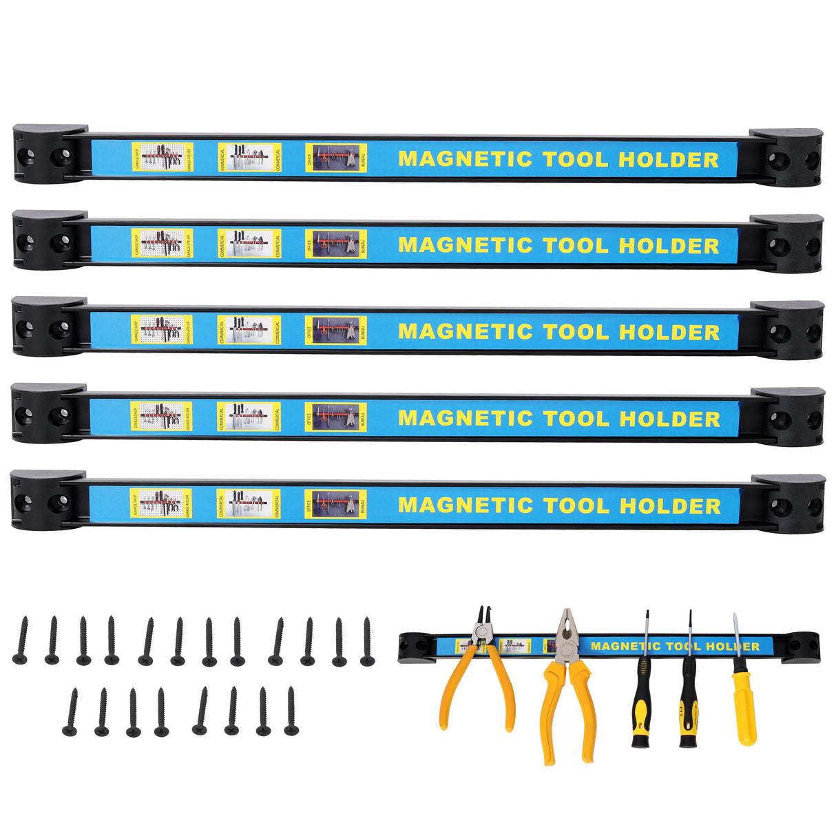 Premium 5-Pack 18-Inch Magnetic Tool Holder Set