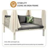 Outdoor Patio Sunbed with Curtains High Comfort Suitable for Multiple Scenarios