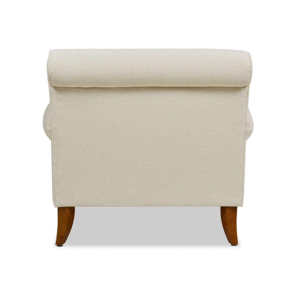 Alana 38' Lawson Accent Arm Chair Metal Casters, Light Beige Linen