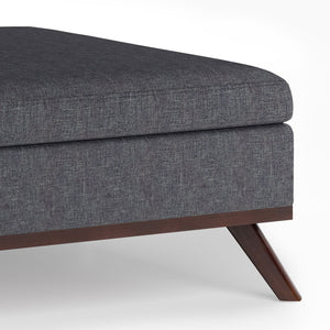 Owen - Square Coffee Table Storage Ottoman - Slate Gray