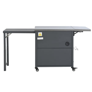 Foldable Outdoor Prep Station BBQ Cart Patio Dining Cart