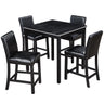 5 Pieces Counter Height Table Set, Kitchen Table With Square Table And 4 Upholstered Chairs