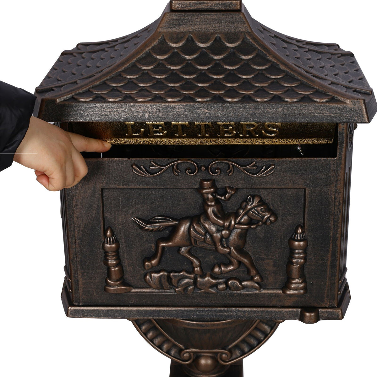 Cast Aluminum Mailbox with Durable Construction – Dark Brown, Black, or White
