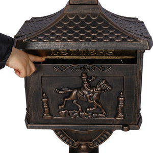 Cast Aluminum Mailbox with Durable Construction – Dark Brown, Black, or White