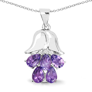 1.85 Carat Genuine Amethyst .925 Sterling Silver Pendant