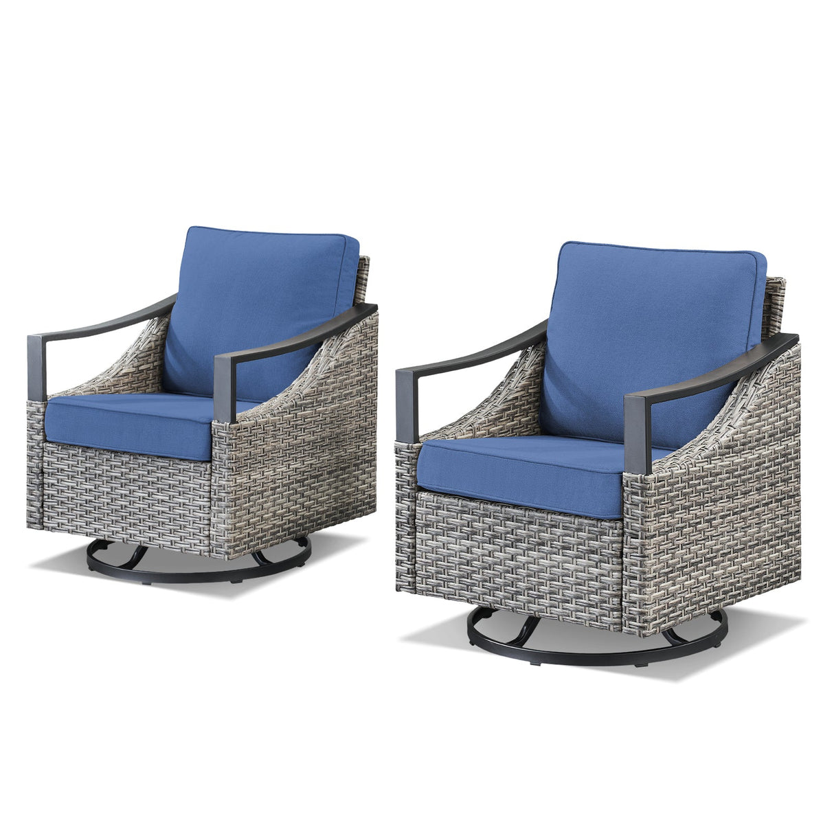 Outdoor Swivel Rocking Glider Chairs Set of 2