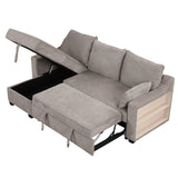 The Lionel Multifunctional Chenille Convertible Sofa Bed - USB and Storage