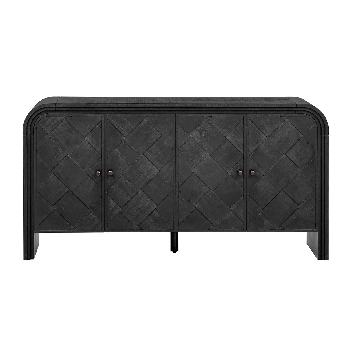 Handwoven Wood Slat Door Sideboard