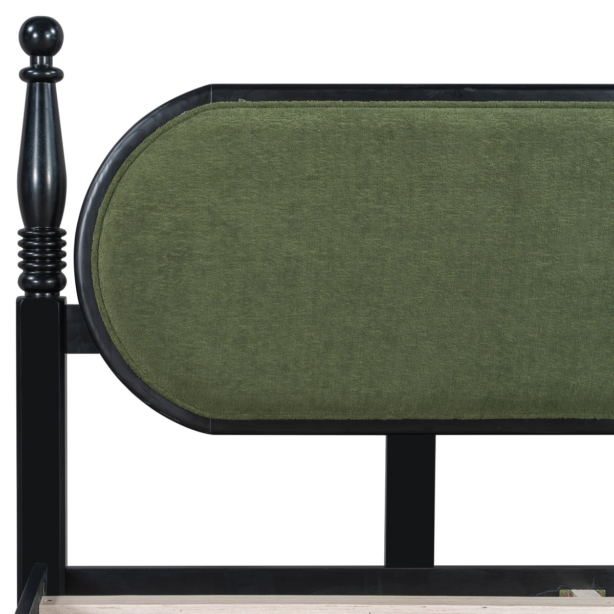 King Bed Frame Solid Wood Platform with Slats - Modern