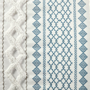 King/Cal King Cotton Printed Duvet Cover Set with Chenille