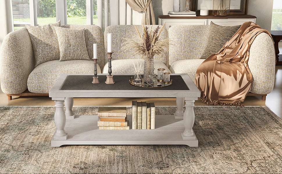 Vibe Haus Farmhouse Rectangular Coffee Table