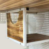 55.12' Spacious Cat House with Tempered Glass (White)