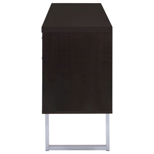 5 Drawer Credenza With Open Shelving - Cappuccino