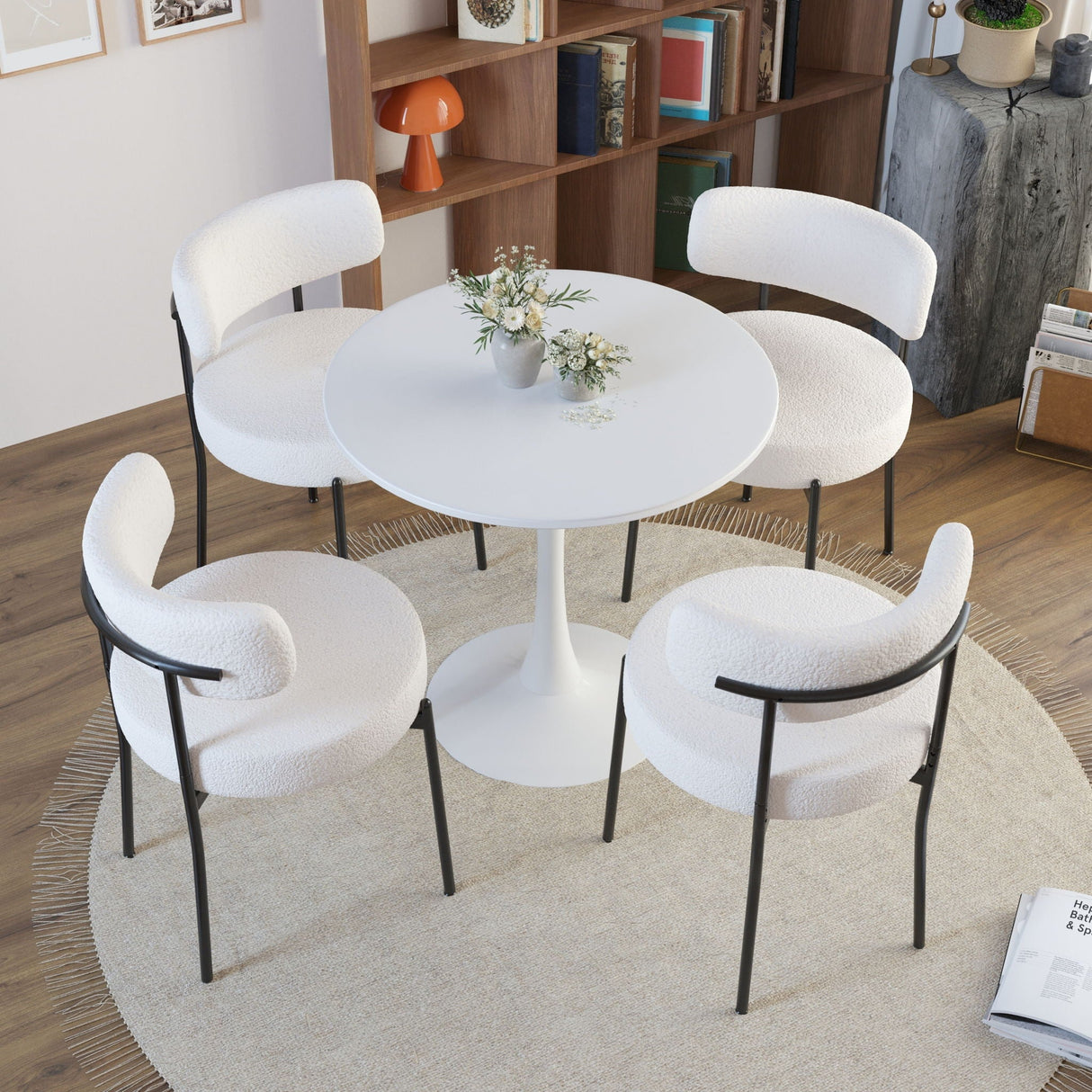 Mid-Century Modern Dining Chair With Curved Backrest