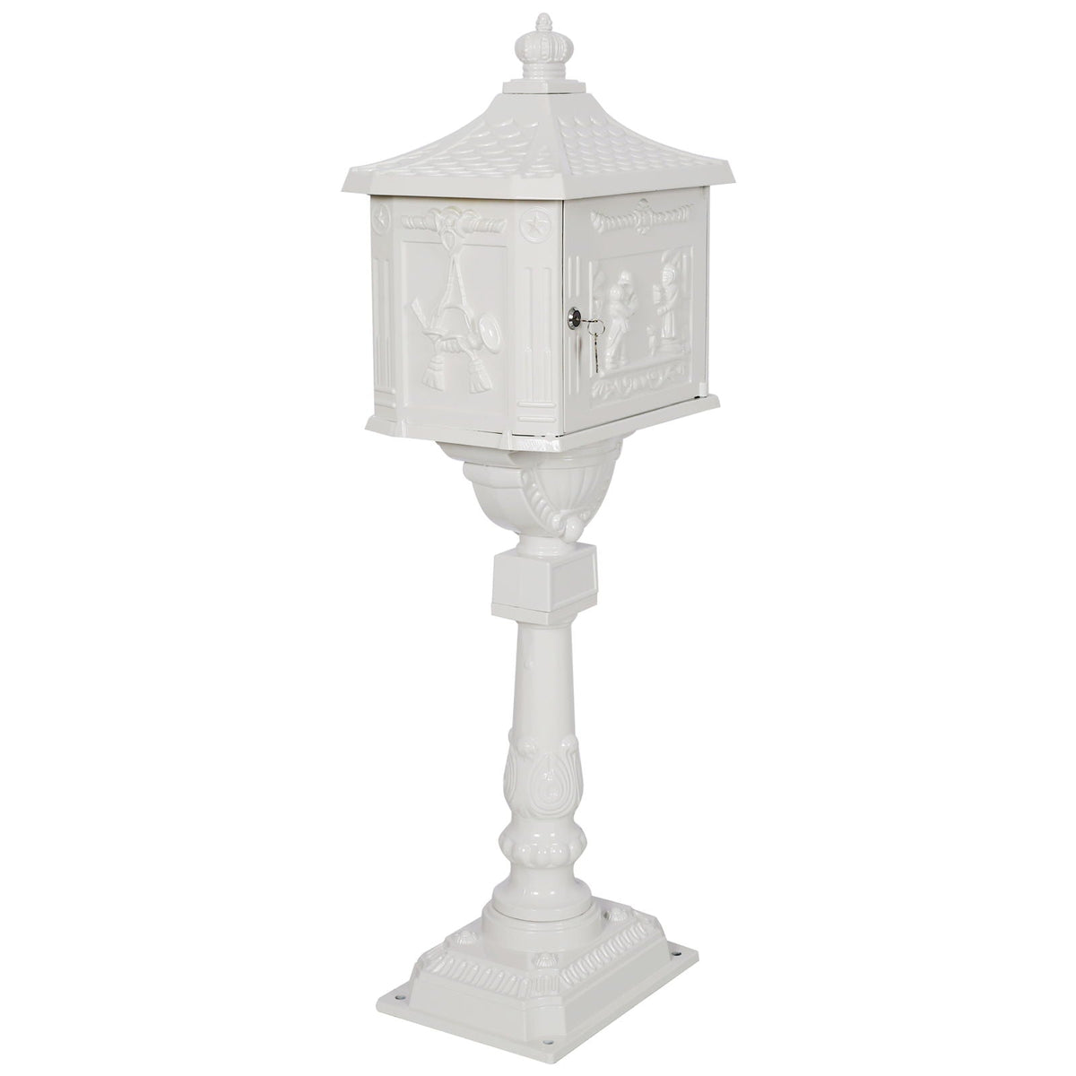 Cast Aluminum Mailbox with Durable Construction – Dark Brown, Black, or White