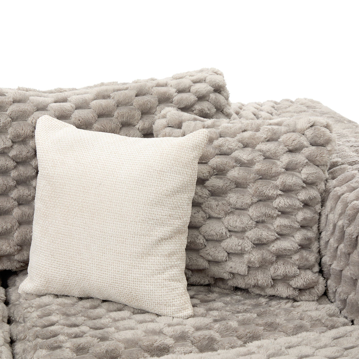 Modular Sectional Sofa, Boneless Couch With 2 Movable Ottomans