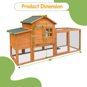 80" Chicken Coop with Nest Box