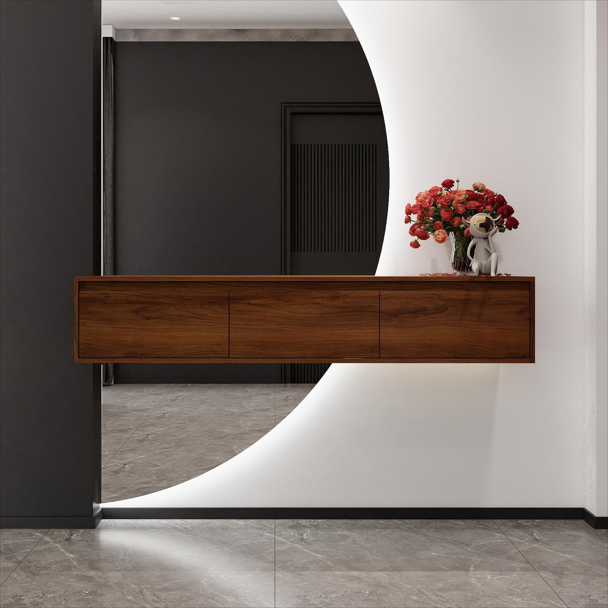 Modern Minimalist Bathroom Cabinet with Soft-Close Drawers and Floating Mounting Design