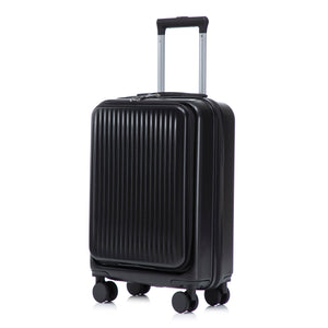 ABS Spinner Wheel Luggage Set with Cosmetic Case - Black