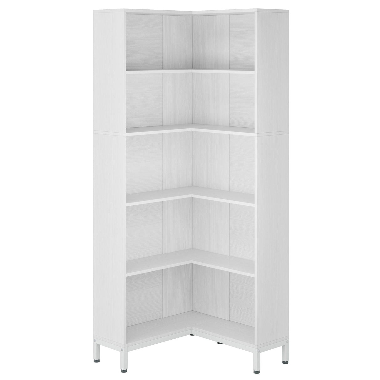 L-Shaped Bookcase, 5 Tier Freestanding Corner Bookshelf