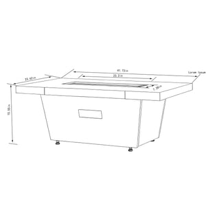42 Inch Gas Fire Pit Table with Cement Texture Finish