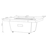 42 Inch Gas Fire Pit Table with Cement Texture Finish