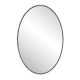 Iron Art Oval Retro Mirror with Antique Effect in Silver