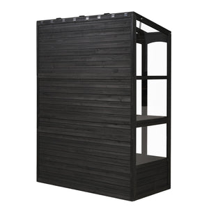 TOPMAX 78-inch Wooden Walk-in Greenhouse with Skylights and Folding Shelves