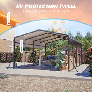 13x20 FT Metal Carport with Upgraded Frame