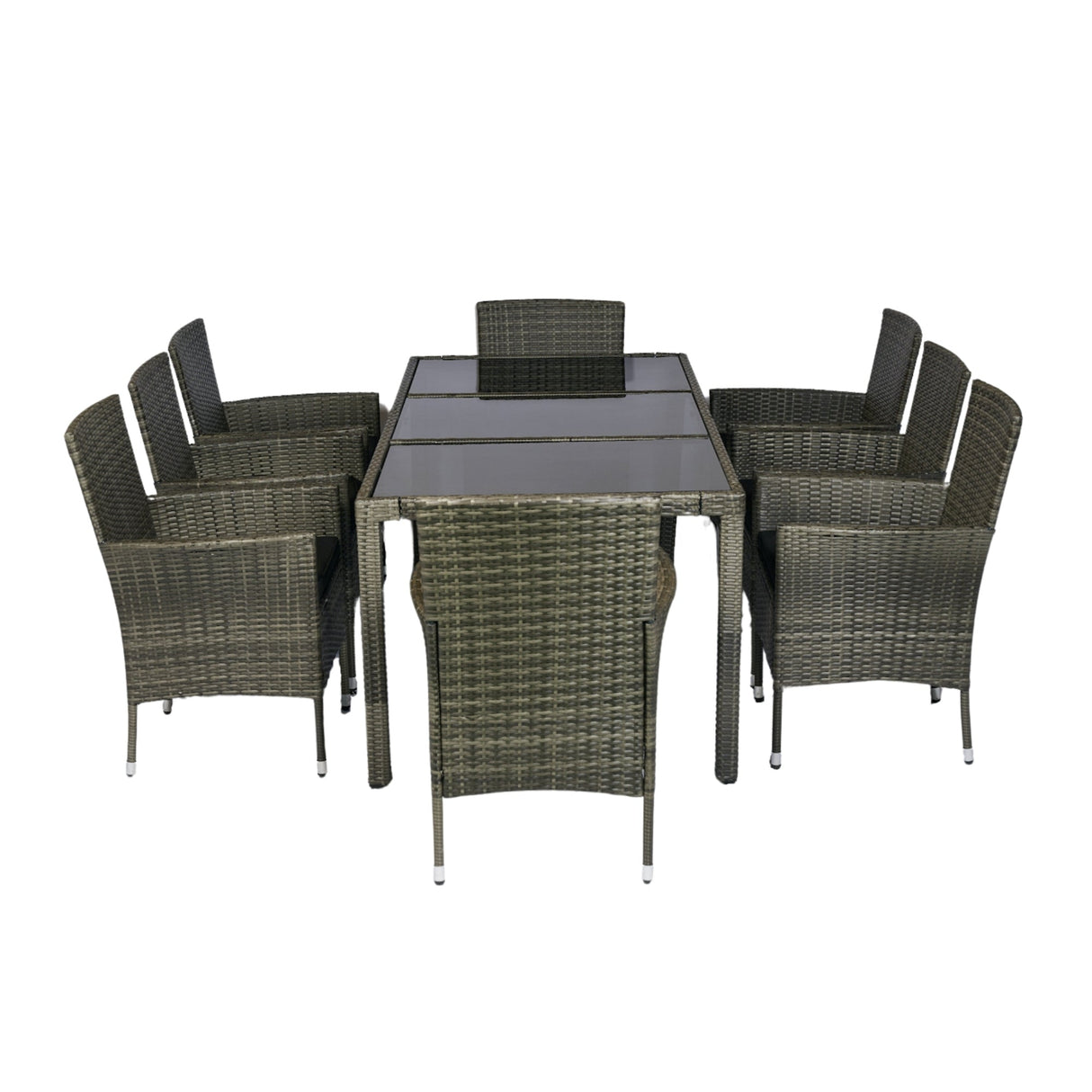 9 Piece Outdoor Patio Wicker Dining Set