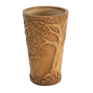 Tall Antique Bronze Tree-Embossed MGO Planter
