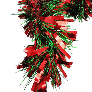 12 foot 6 Ply Luxury Tinsel Garland - Red/Green