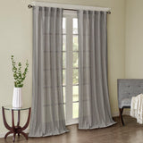 Solid Crushed Curtain Panel Pair (2 Pcs Window Panels) - Grey