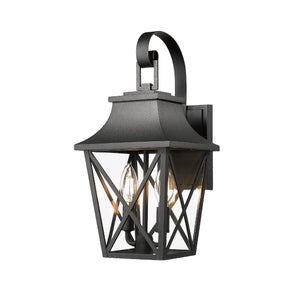 Black Outdoor Wall Lantern 2-Light
