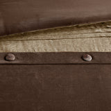 7 Piece Faux Suede Comforter Set Brown Queen