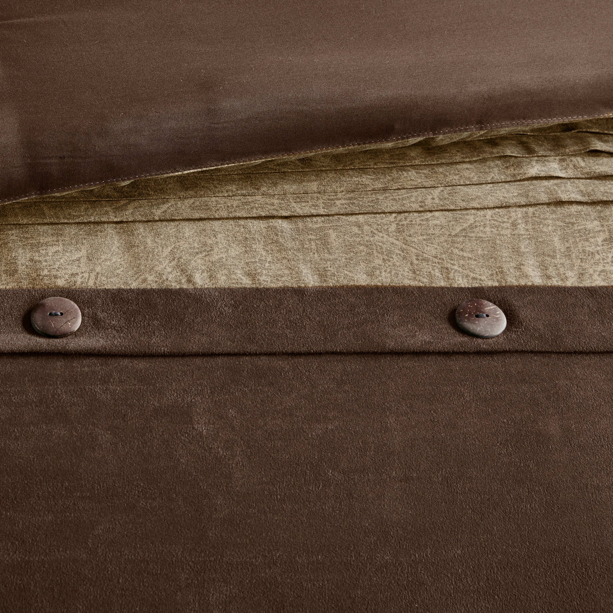 Brown Faux Suede Comforter Set with Hypoallergenic Filling – Queen, 7 Piece