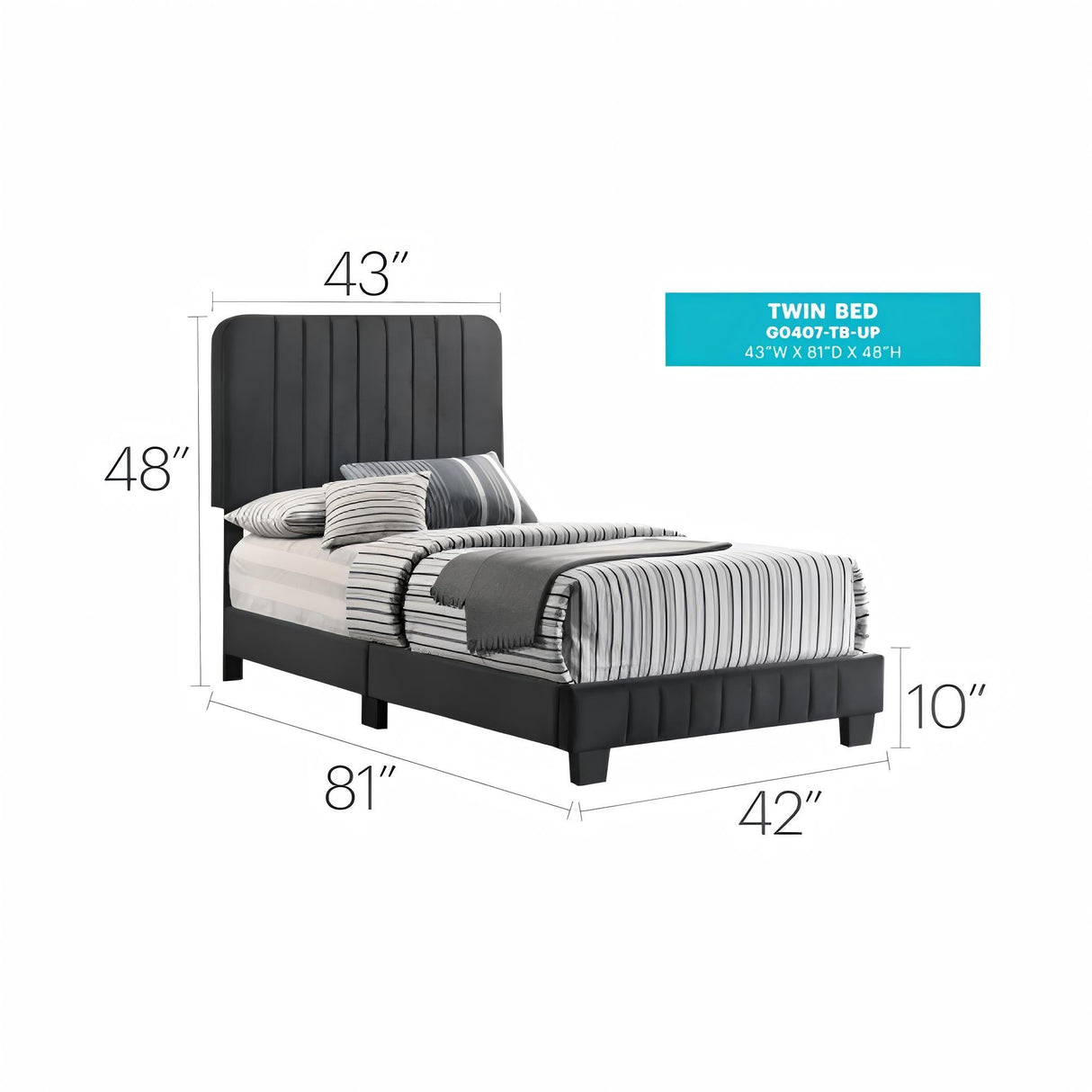 Channel Tufted Bed