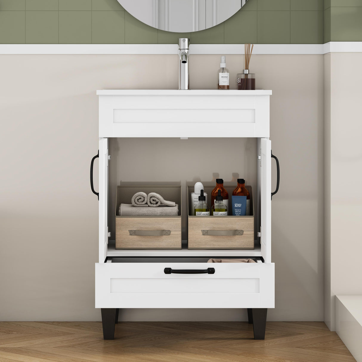 24-Inch Bathroom Vanity With Sink Combo