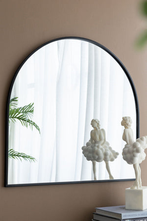 Arched Mirror With Metal Frame, Wall Mirror For Living Room Bedroom Entryway