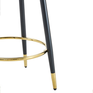 Upholstered Rotatable Bar Chair With Metal Legs For Dining Room