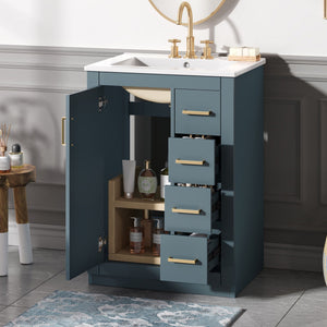 Modern Bathroom Vanity With 1 Door And 3 Drawers