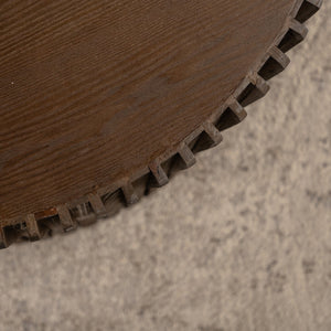 Vintage Style Cylindrical Nesting Coffee Table Set with Textured Embossed Design