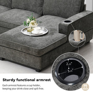 117.5" U-Shaped Sectional Sofa