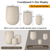 U_Style Egg-Shaped Lightweight MGO Outdoor Planter Set of 3