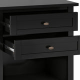 Warm Shaker Bedside Table - Black