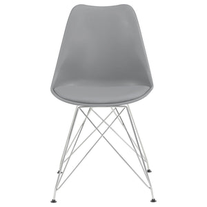 Padded Side Chair And Soft Upholstered Seat (Set of 2) - Gray