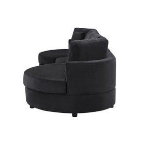 Modern 3 Seater Upholstered Sofa With Curved Design